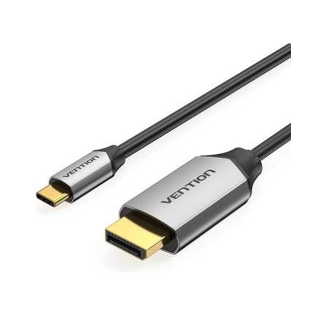 CGZ Vention USB-C to DP Cable 1.5M Black Aluminum Alloy Type (CGZBG) - Gambar 1